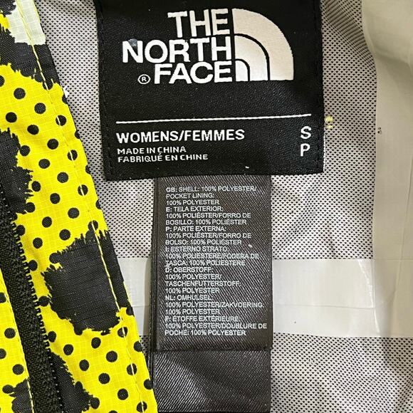 The North Face Hooded Penelope Jacket Blazing Yellow Leopard Womens Size Small - Picture 10 of 11